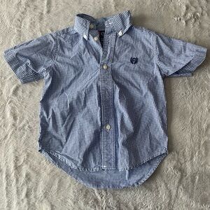 Chaps Kids Blue Gingham Button Down Shirt size 2T